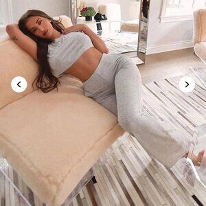 Fashion Nova Net & Chill Set Heather Grey